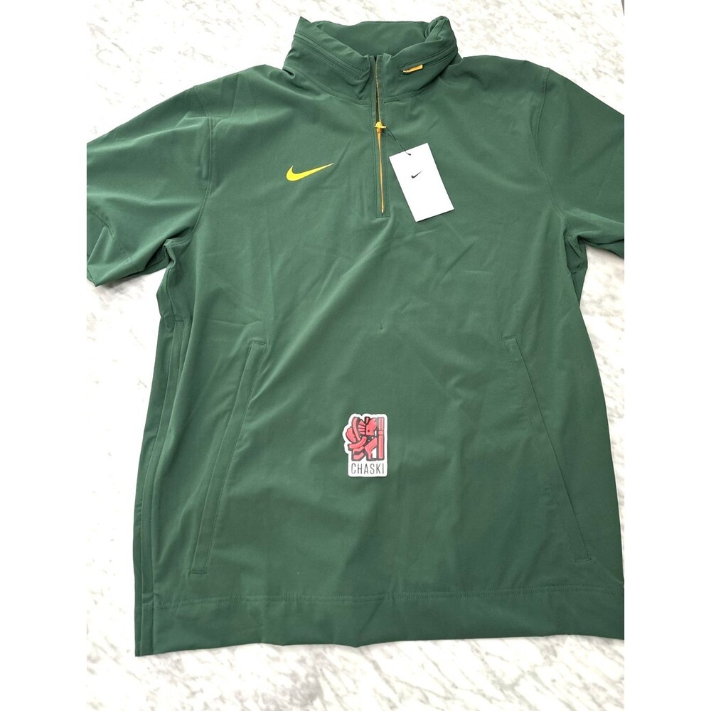 Nike 1/4 Zip Windbreaker Jacket Sideline Coach FJ9548 341 Green Men's Medium